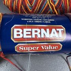 Lot Of 3 5 Skeins Bernat Yarn 28733 Acrylic Folklore Red Blue Variegated Retired