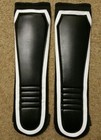                 Pro Wrestling Kickpads Black With White Outline - Gear Tights Kneepads 