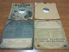 Vtg Rare Antique Thomas Edison Diamond Disc Records  lot-4  In Sleeves