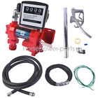 12v 20gpm Portable Fuel Transfer Pump Gasoline With Oil Meter For Gas Diesel Red