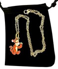 Winnie The Pooh Necklace Tigger Cartoon Charm Pendant In Small Velvet Bag