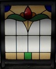 Floral Sash Midsize Old English Leaded Stained Glass Window 21 1 2 x 26 