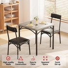 3 Piece Dining Table Set Kitchen Table W  2 Upholstered Chairs For Small Space
