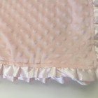 Nuby Pink Baby Blanket Satin Ruffle Trim Minky Dots Bumps Security Lovey