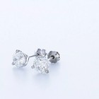 Stud Earrings Solid 14k White Gold Classic 1 61 Ct Round Natural Diamond H Si2