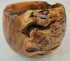 Hand Turned Burl Wood Decorative Bowl 6x5 Heavy Rustic Live Edge Artisan Vessel