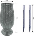 Cemetery Vase  Plastic  Grave Decorations  Flower Holders With Metal Gray 
