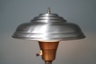 Vintage 1950s Mid Century Modern Atomic Metal Saucer Desk Table Lamp Deco Ufo 