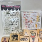 Rubber Stamps Lot 30  Easter Spring Animals Bears Bunnies Cats Frogs Clear Wood