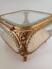 Vintage Ormolu Beveled Glass Jewelry Casket