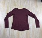 Eddie Bauer Womens Small S Burgundy Maroon Long Sleeve T-shirt Crew Neck Basic