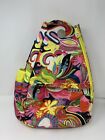 Jetpac  life Is Tennis  Floral Multi Color Racquet Sling Style Backpack Read   
