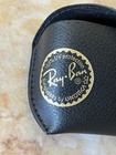 Authentic Ray-ban Sunglasses Leather Case Black Genuine With Cleaning Cloth