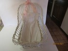 Vintage Wood   White Wicker Doll Cradle With Mattress From Marshall Field s