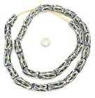 Made In Ghana Handmade Black Multi With Green Eye Glass African Trade Beads
