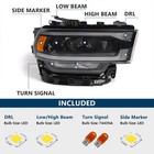 For Ram 2500 3500 2019-2024 Led Reflector Headlight W  Module Bulb Passenger