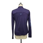 Ibex 100  Merino Wool Purple Floral Long Sleeve 1 4 Zip Baselayer Shirt Womens L