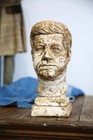Antique Hat Stand Head Display Bust Chalkware Oddity Vintage Mannequin Statue