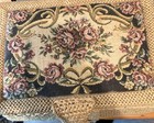 Vtg  Azar Woven Wicker  Sewing Basket Box W Carpet Tapestry Lid And All Contents