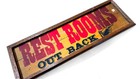 Rare Vintage Rest Rooms Out Back Outhouse Bathroom Restroom 20  Bar Sign