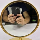 Vintage Gold Plated 24k Mirror Free Standing Tall Double Sided Vanity Swivel