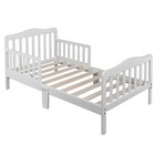 Wooden Toddler Bed With Safety Guardrails Kid Bed Frame Bedroom Furniture White