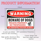 4 Pack Beware Of Dog Sign Private Property No Trespassing Dog Warning Signs