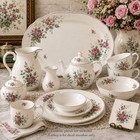 Pink Rose Flower Motif Collection Overglaze Ceramic Decals