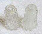 Victorian Style Cut Crystal Glass   Sterling Silver Tops Salt   Pepper Shakers