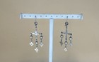 Vintage 925 Sterling Silver Yalalag Cross Star Chandelier Dangle Earrings