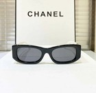 Chanel 5525 Polarized Black   White Rectangle Sunglasses