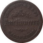 Rare 1863 Erhardt   Raps Auctioneers Racine Wis  Civil War Token Coin Cent Penny