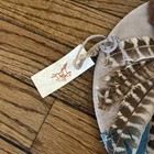 Vintage Hand Painted Native American Indian Beads Feathers Suede Wall Hanging