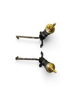 Vintage Fireplace Cast Iron With Brass Claw Foot Andirons