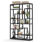 Industrial Bookcase Shelf Storage Organizer Modern Black Bookshelf For Bedroom