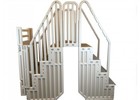 Confer Entry System For Above Ground Swimming Pools - Warm Grey W  Grey Treads