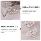 2 Pcs Removable Shoe Clips Embellishments Bride Pearl Shoes Buckles