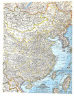     1964-11 November Vintage Map China  Korea  Taiwan National Geographic - A1