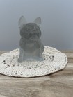 Westmoreland Satin Grey Glowy Glass  French Bull Dog Figurine Glows   