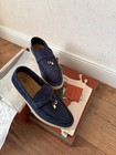 Loro Piana Summer Walk Loafers Navy Suede Women   s Eu 39 Us 8 Slip On
