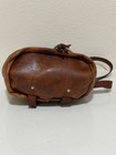 Brown Leather Drawstring Backpack Purse Tassel Buckle Flap Shoulder Straps Boho
