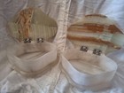 Set Of Vintage Agate  type Stone Hinged Footed Vanity Trinket  box