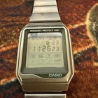 Casio Data Bank Vdb-2000 Hotbiz Vintage Digital Watch Silver Touch Japan Made