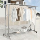 1000 Lbs Heavy Duty Garment Rack Clothing Rack Rolling Clothes Rack Adjustable