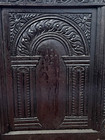 1600s - Antique Gothic Hand Carved Oak Wood Panel Architectural Element  23 x17 