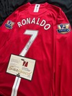 Cristiano Ronaldo Signed Manchester United Red Retro Shirt jersey   Coa  read 1