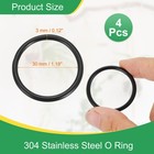 1 2  Metal O Ring  4pcs Seamless 304 Stainless Steel Rings Black 3mm X 30mm