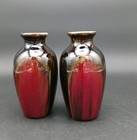 Fuyuan 6  Oxblood Red Gorgeous Ceramic Chinese Vases Vintage Matching Set Of 2