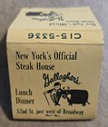Feature Matchbook Gallagher s Steak House New York City Vtg Unused S26