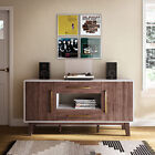 Mid-century Modern Sideboard With Drawers And Enclosed Cabinets  Dark Walnut